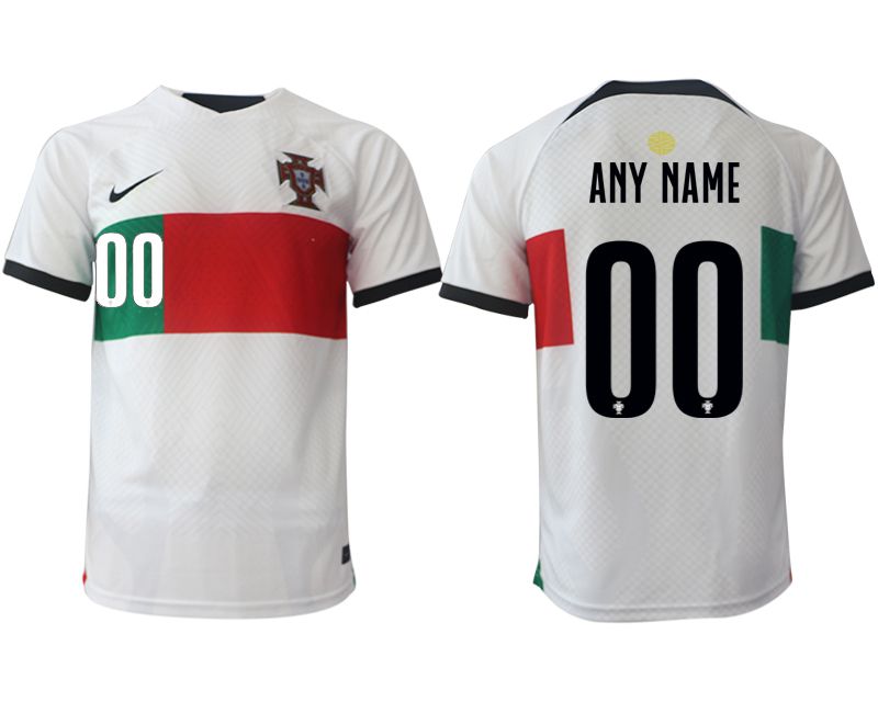 Men 2022 World Cup National Team Portugal away aaa versio white customized Soccer Jerseys->portugal jersey->Soccer Country Jersey